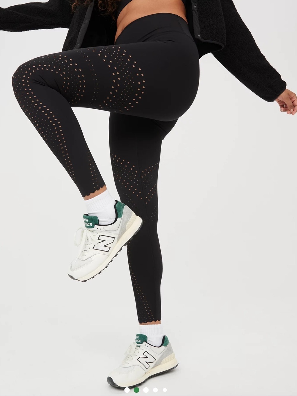 NWOT OFFLINE by Aerie Goals Laser Cut Leggings in Black Size XS - Picture 2 of 7